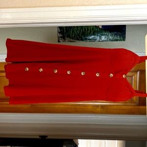 Burnt orange cotton dress , buttons all the way down.